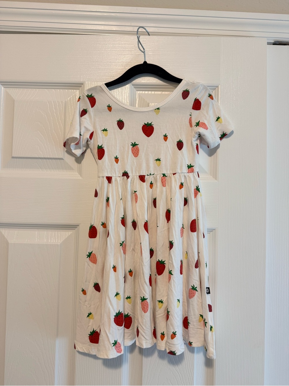 Kyte BABY White Strawberry Print Twirl Dress